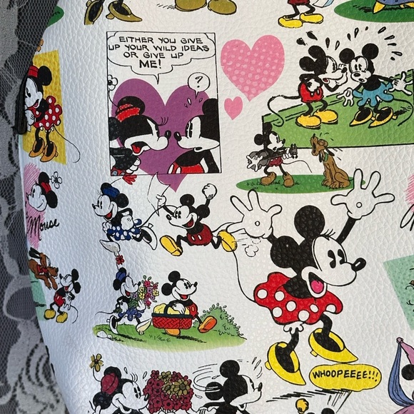 NWOT Disney Parks Minnie and Mickey Retro Comic Print Shoulder Bag - Picture 5 of 10